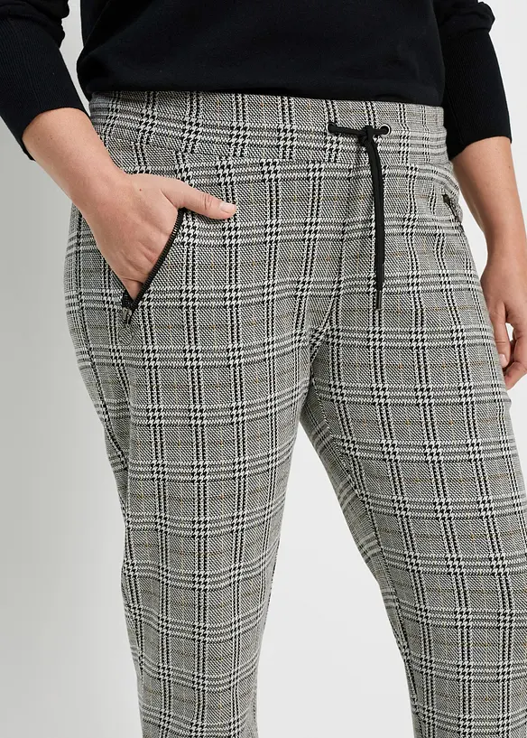 Pull on-bukse med Glencheck-m&oslash;nster, bonprix