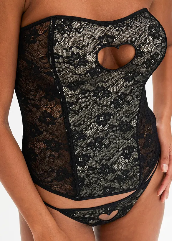 Korsett og stringtruse (2-delt sett), bonprix