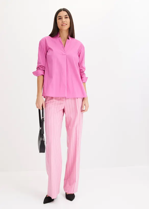 Tunika i poplin med knapper, bonprix