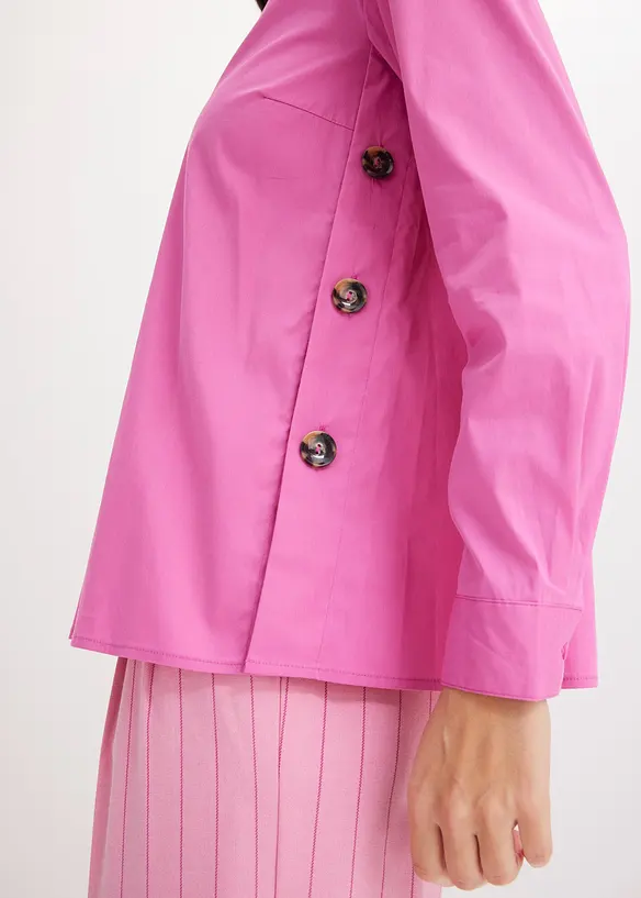 Tunika i poplin med knapper, bonprix