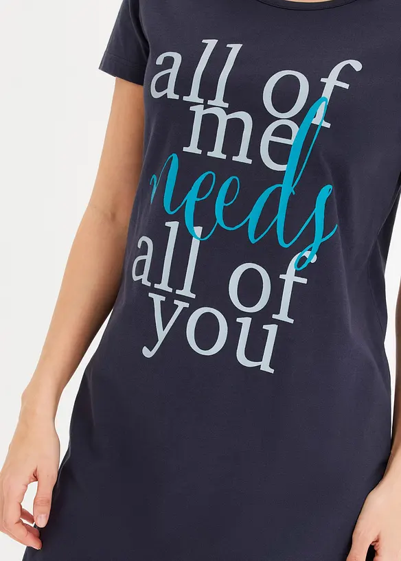 Kort nattkjole i 100% bomull (2-pack), bonprix