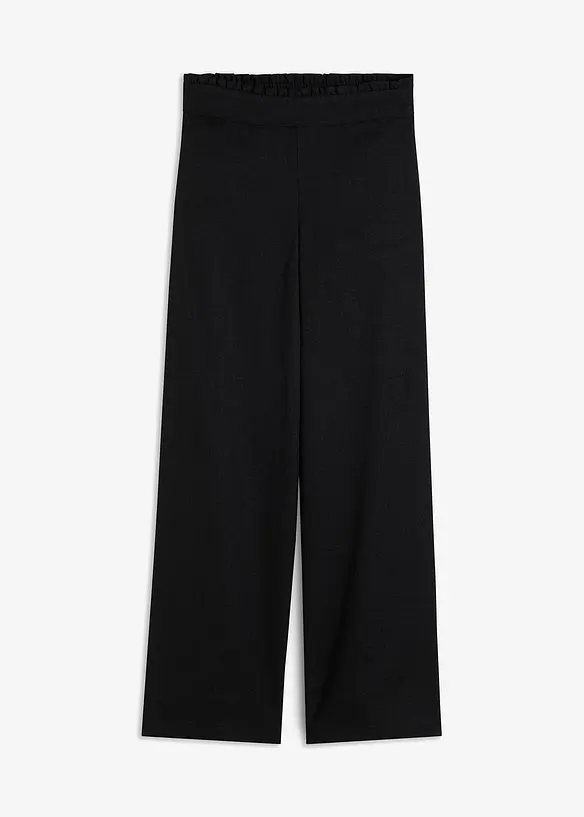 Vid bukse i lin-look med elastisk linning, bonprix