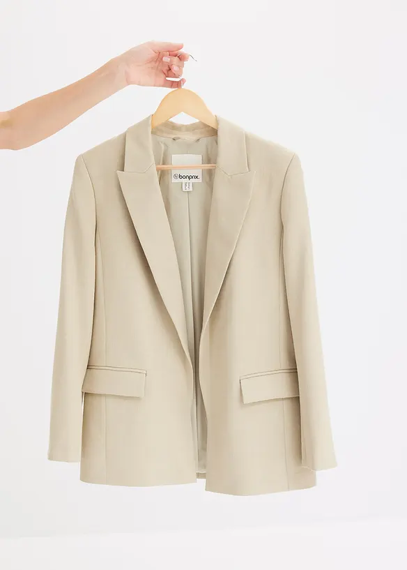 Blazer i lin-look med stripete fôr, bonprix