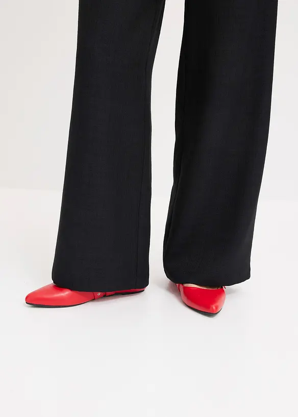 Vid bukse i lin-look med elastisk linning, bonprix