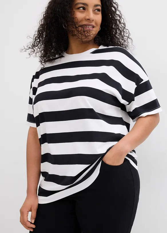 Oversized topp i ren økologisk bomull, bonprix