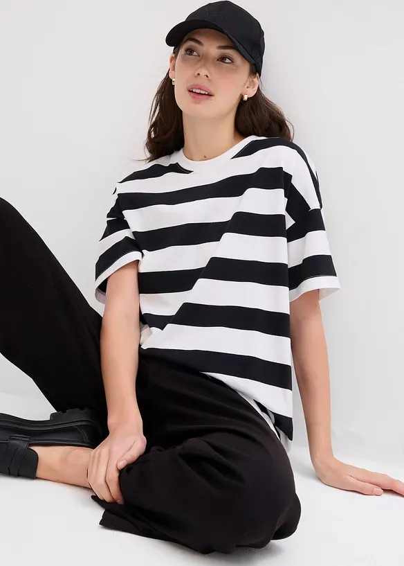 Oversized topp i ren økologisk bomull, bonprix