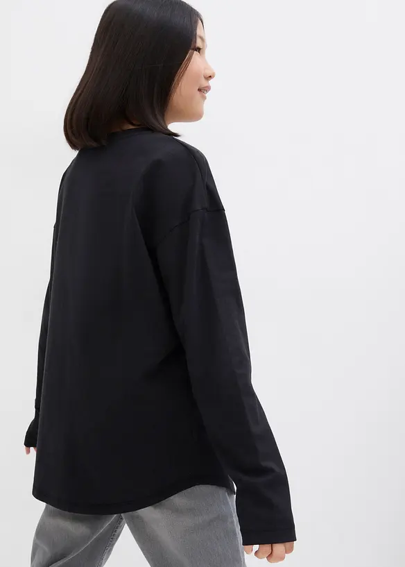 Langermet topp i 100% &oslash;kologisk bomull, bonprix