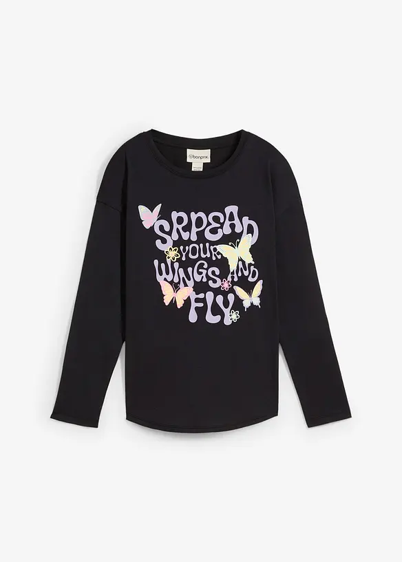 Langermet topp i 100% &oslash;kologisk bomull, bonprix