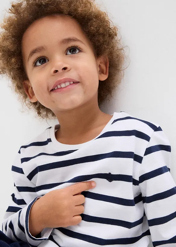 Langermet topp i ren &oslash;kologisk bomull (2-pack), bonprix