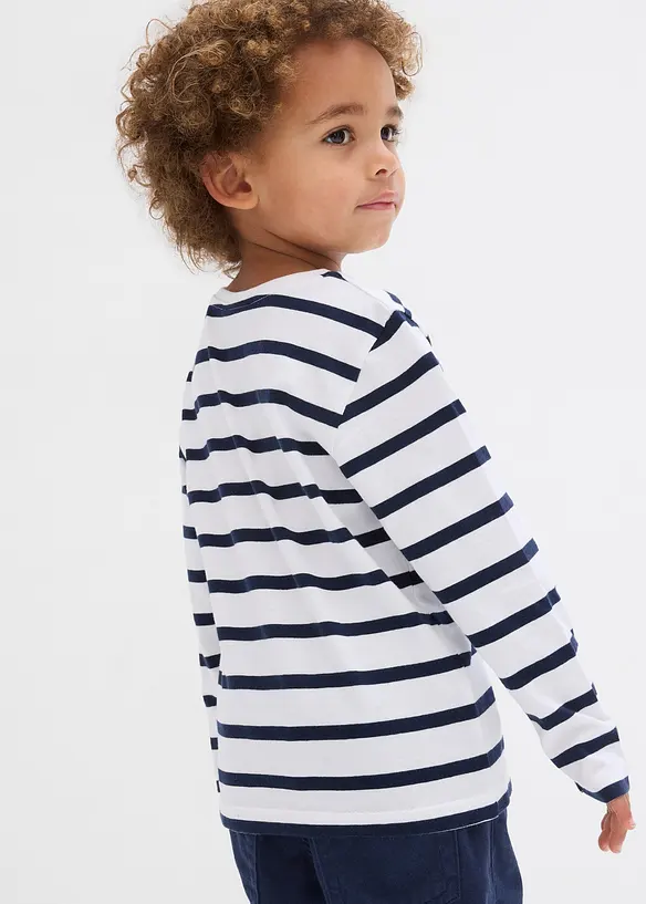 Langermet topp i ren &oslash;kologisk bomull (2-pack), bonprix