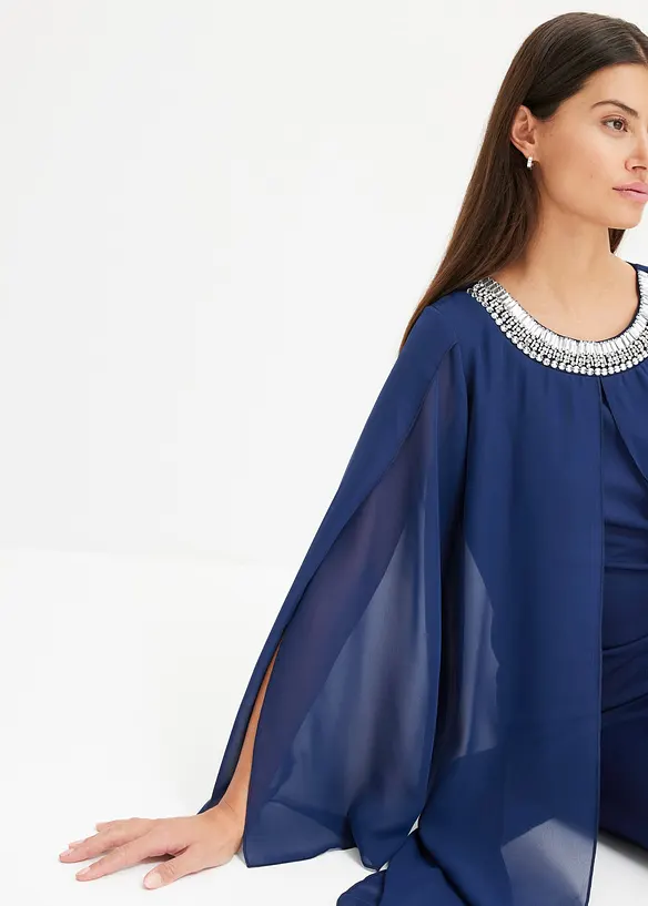 Chiffonkjole med strass-applikasjon, bonprix