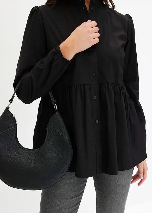 Lang bluse med rynking, bonprix