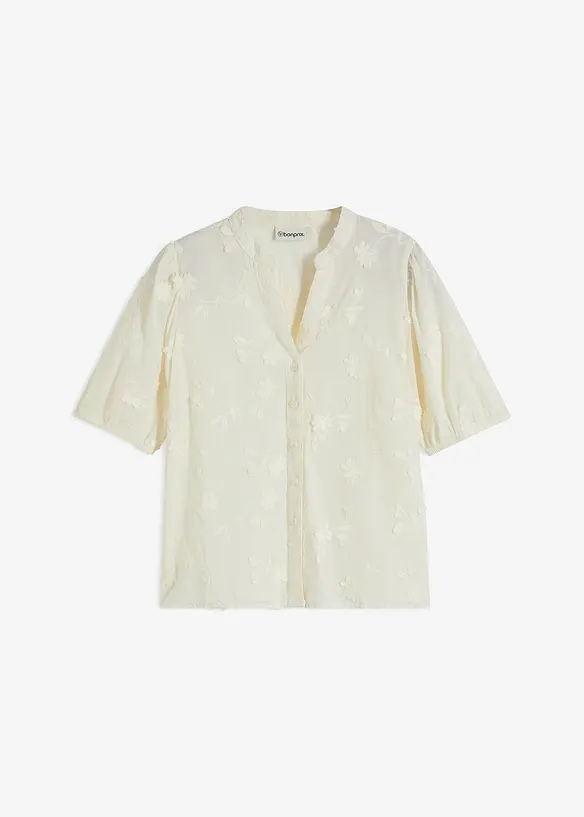 Kortermet bluse i 100% bomull, bonprix