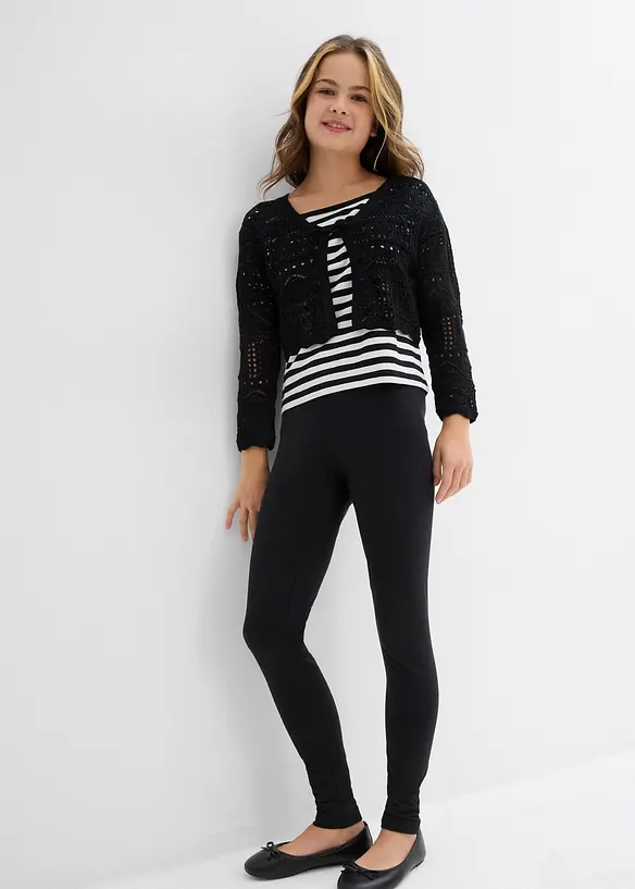 Leggings i økologisk bomull med elastan (2-pack), bonprix
