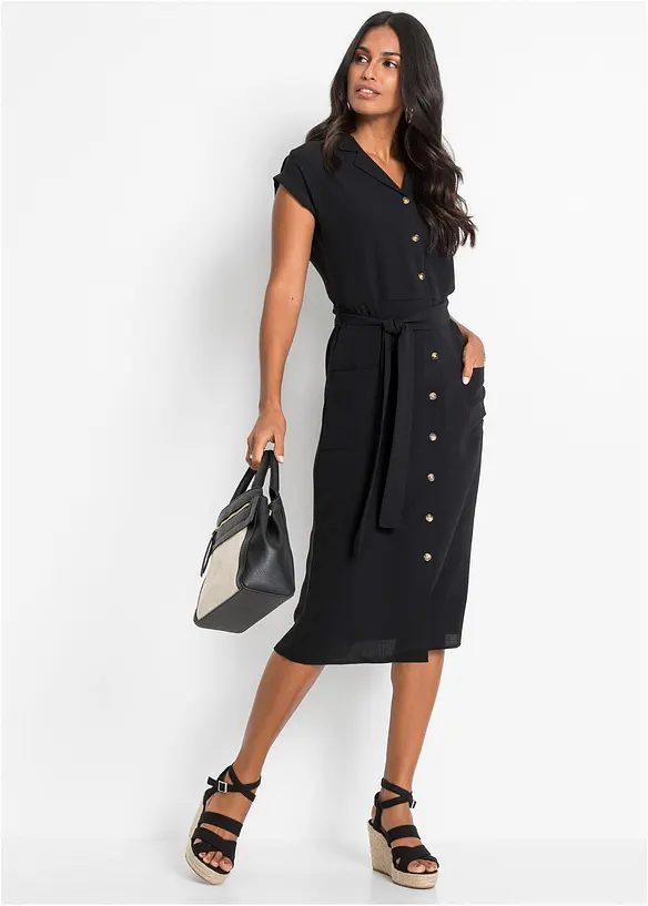 Skjortekjole med knytebelte, bonprix