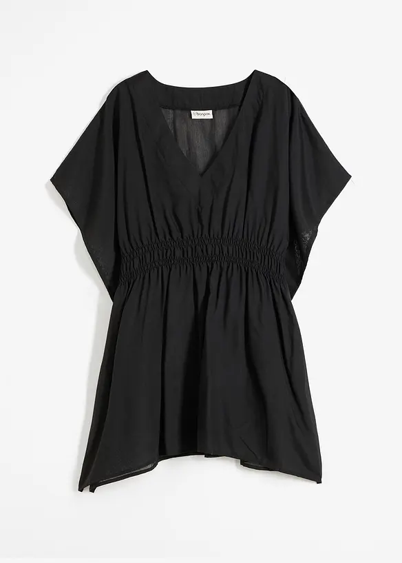 Transparent strandtunika med V-hals, bonprix