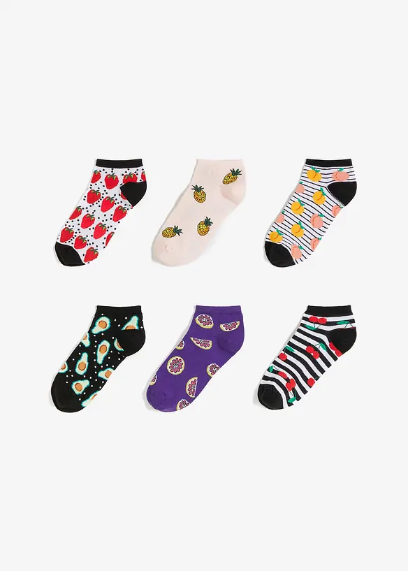 Sneakerssokker med &oslash;kologisk bomull (6-pack), bonprix