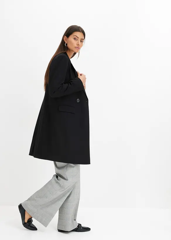 Lang blazer med V-hals, lange ermer, bonprix