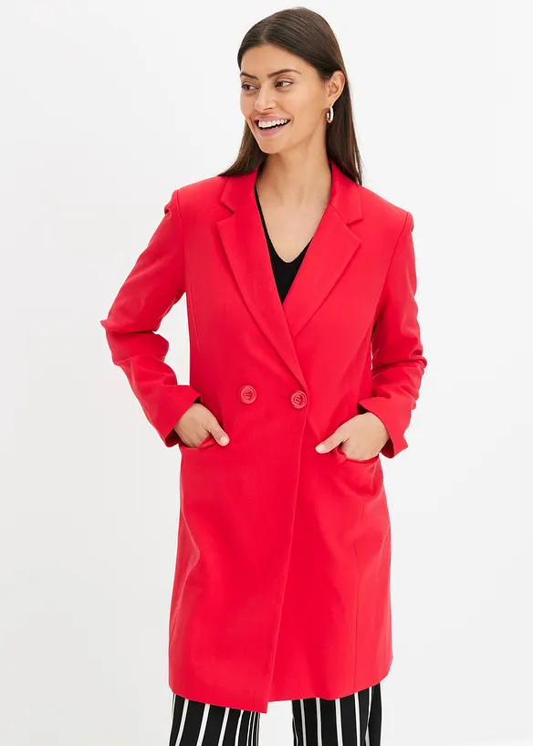 Lang blazer med V-hals, lange ermer, bonprix