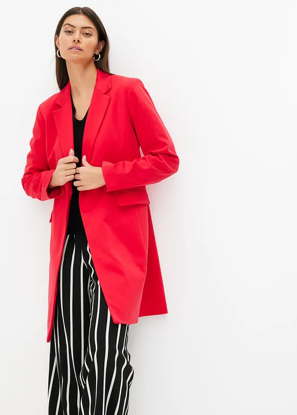 Lang blazer med V-hals, lange ermer, bonprix