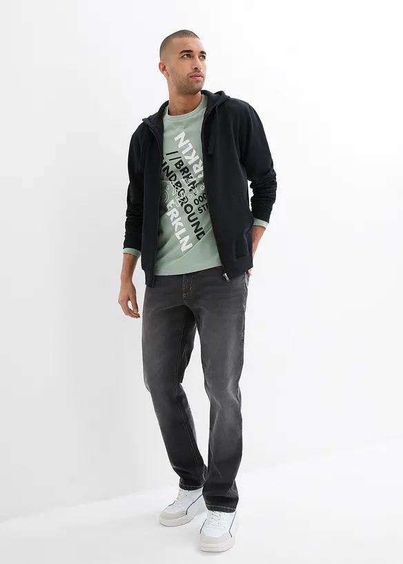 Langermet topp i &oslash;kologisk bomull, bonprix