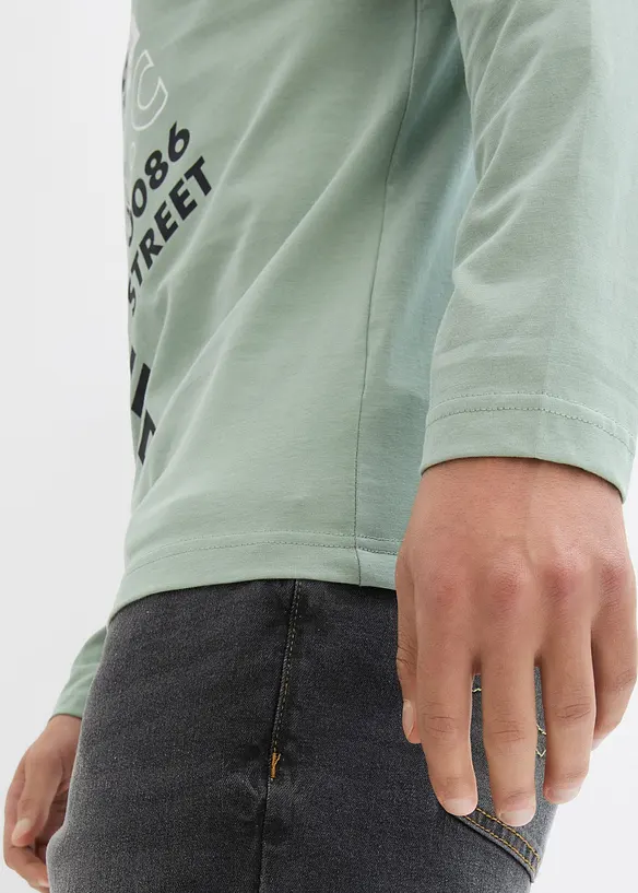 Langermet topp i &oslash;kologisk bomull, bonprix