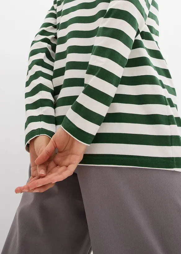Topp i økologisk bomull med stripemønster, bonprix