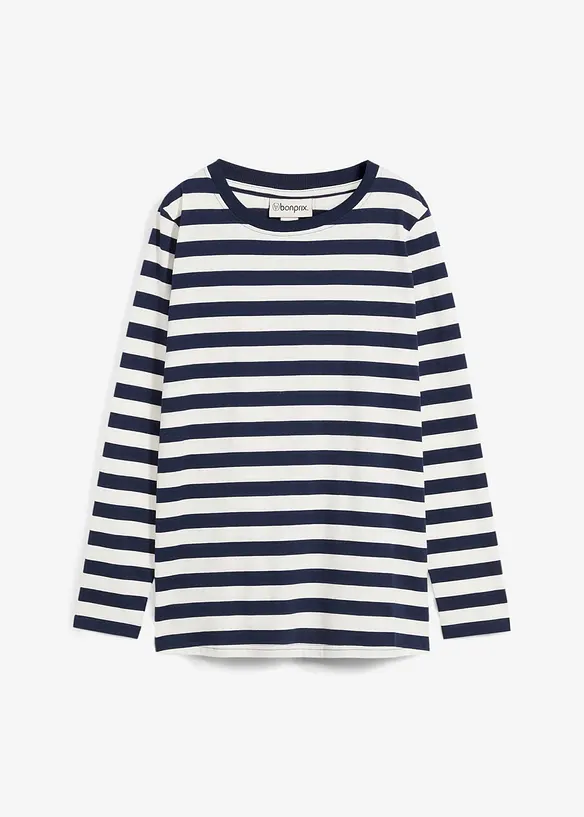 Topp i 100% &oslash;kologisk bomull med stripem&oslash;nster, bonprix