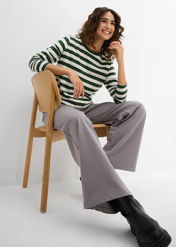 Topp i økologisk bomull med stripemønster, bonprix