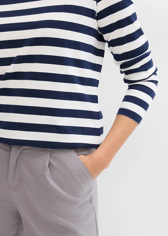 Topp i 100% &oslash;kologisk bomull med stripem&oslash;nster, bonprix