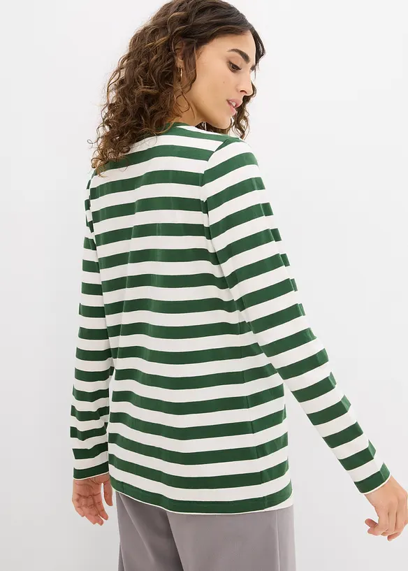 Topp i økologisk bomull med stripemønster, bonprix