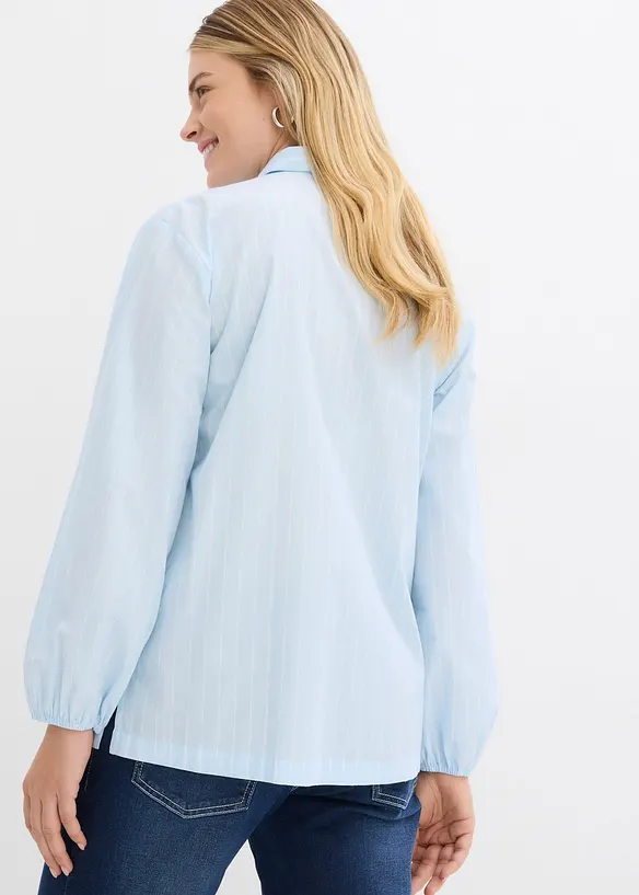 Skjortebluse i bomullspoplin, bonprix