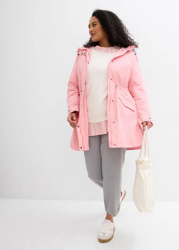 Lang parkas med hette, bonprix