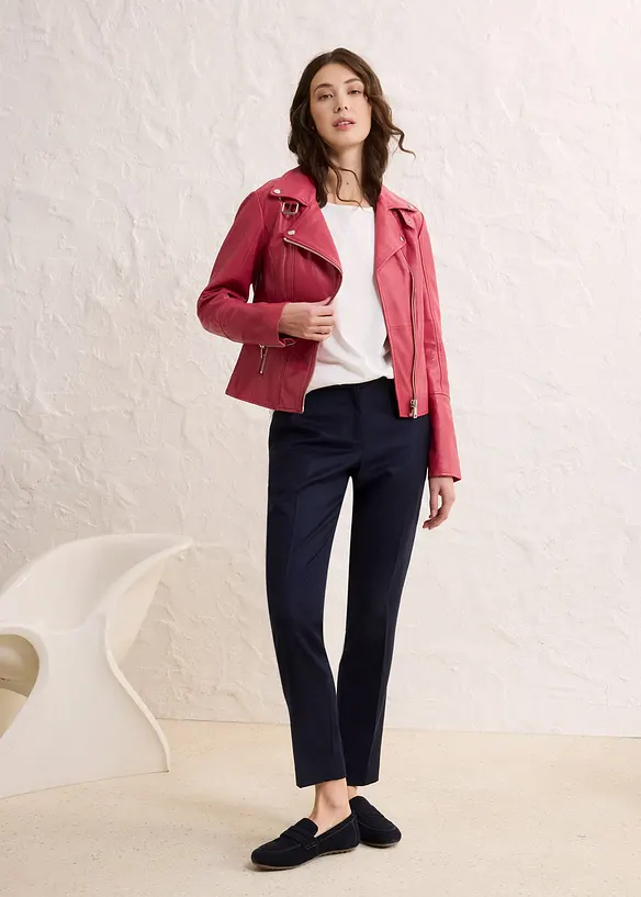 Bikerjakke i nappaskinn, bonprix