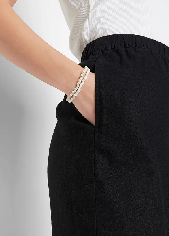 Bermudashorts i lin-/viskosemiks, High Waist, bonprix