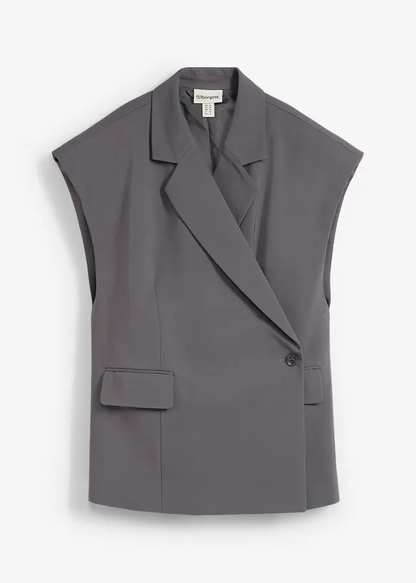Lang vest med skulderputer, bonprix