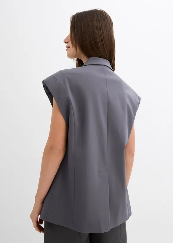 Lang vest med skulderputer, bonprix