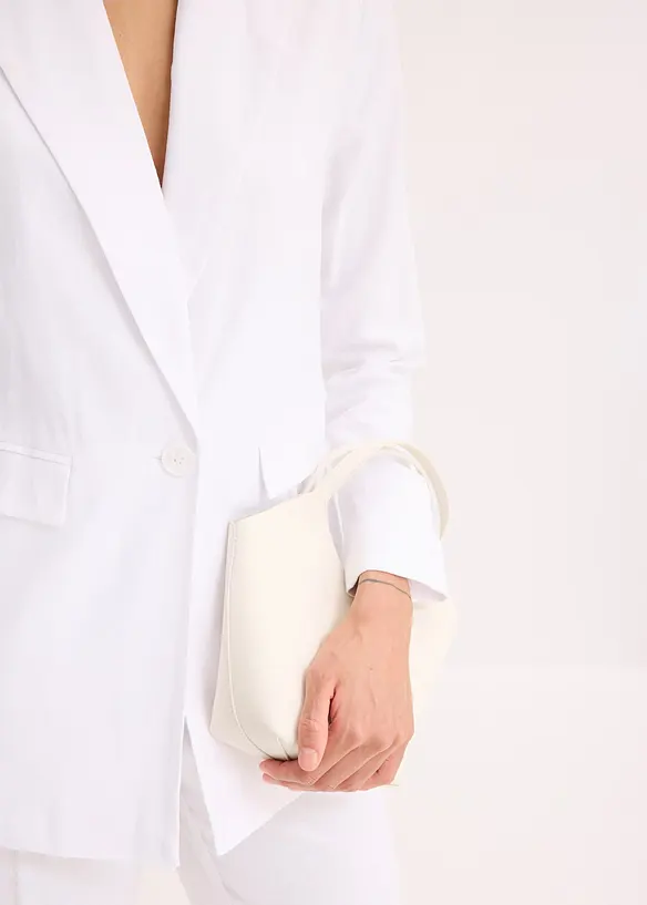 Ledig blazer med lin og bred krage med slag, bonprix