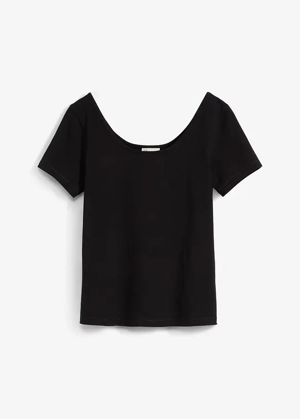 T-skjorte med dyp utringning bak, bonprix