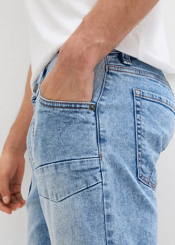 Regular Fit-3/4-jeans med stretch, Straight, bonprix