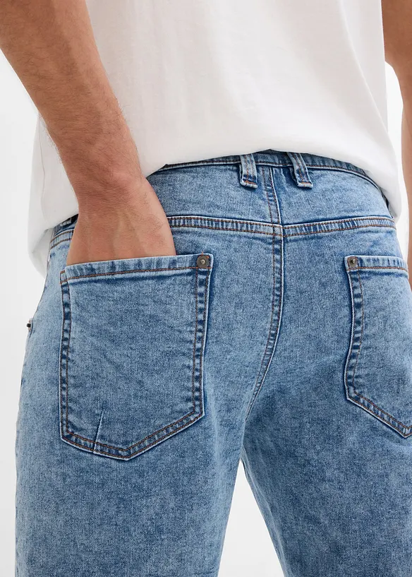Regular Fit-3/4-jeans med stretch, Straight, bonprix