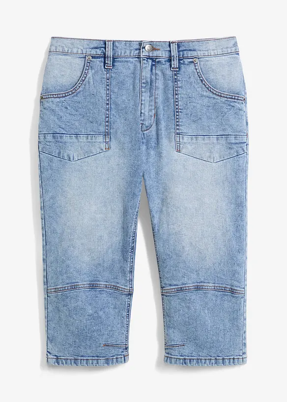 Regular Fit-3/4-jeans med stretch, Straight, bonprix