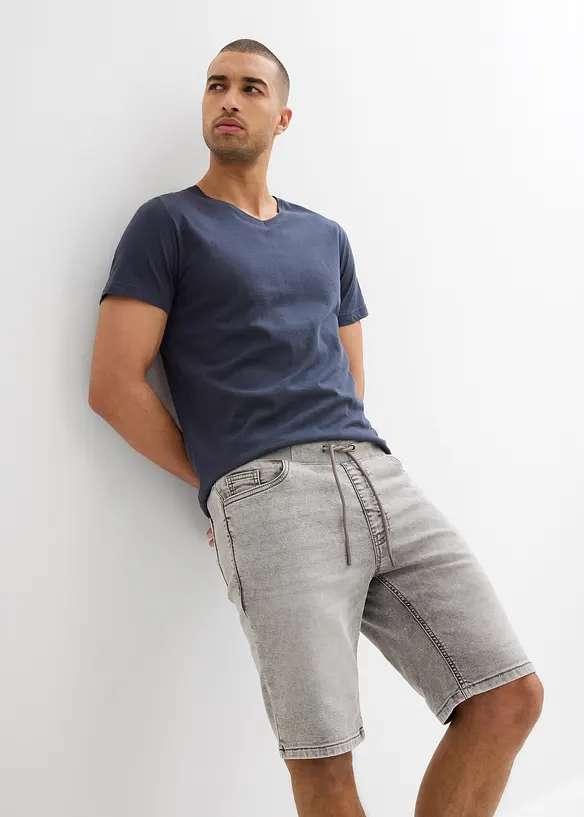Pull on-bermudashorts i denim med stretch, Regular Fit, bonprix