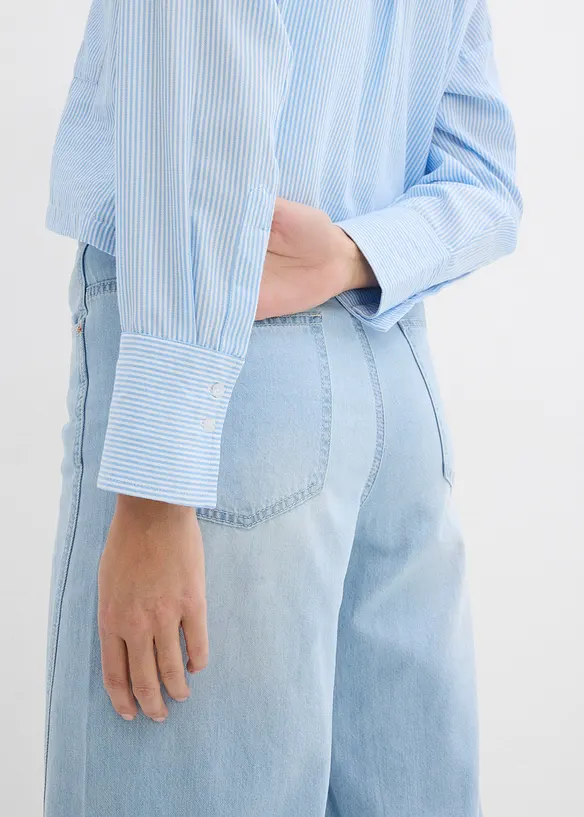 Oversized bluse av ren bomull, bonprix