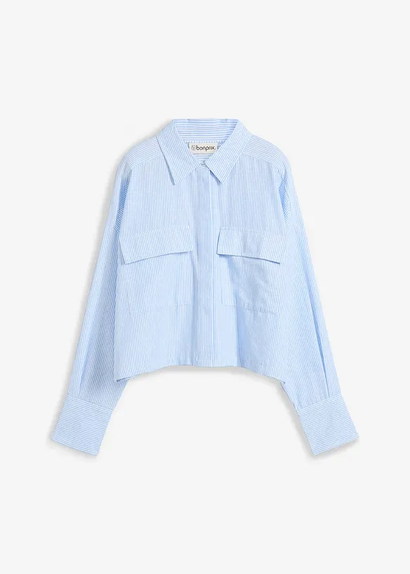 Oversized bluse av ren bomull, bonprix