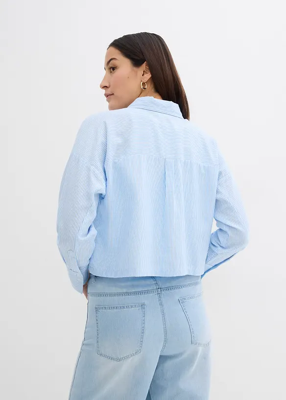 Oversized bluse av ren bomull, bonprix
