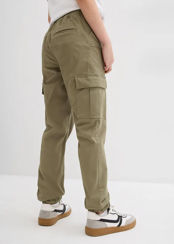 Cargobukse med påsatte lommer, bonprix
