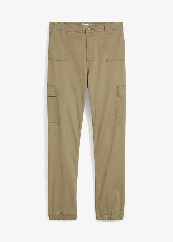Cargobukse med påsatte lommer, bonprix