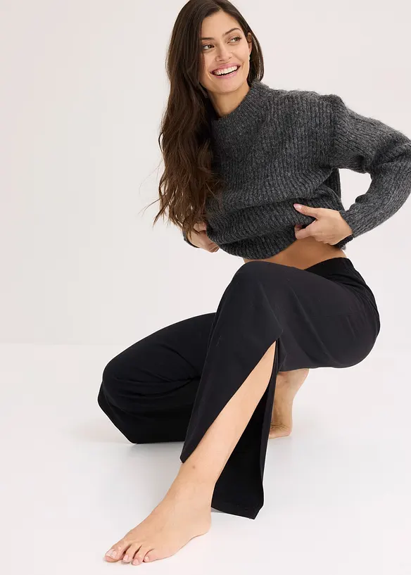 Loungewear-bukse med splitt i siden, bonprix