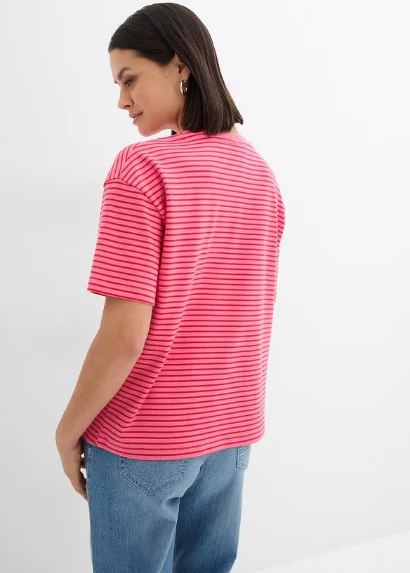 T-skjorte med stripem&oslash;nster og broderi, bonprix
